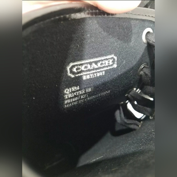 Coach Tristee Designer Signature Monogram Tall Black Rain Boots Q1524 Size 8B - Picture 5 of 6